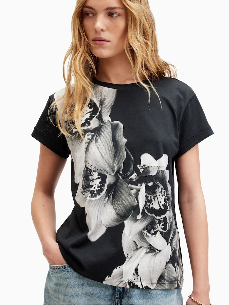 AllSaints Black Eulo Anna T-Shirt - Image 2 of 6