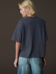 Charcoal 100% Cotton Animal Embellished T-Shirt - Image 3 of 7