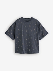Charcoal 100% Cotton Animal Embellished T-Shirt - Image 5 of 7
