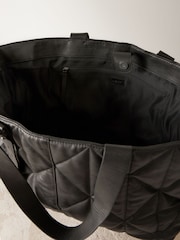 Black Leather Quilted Shopper Bag - Image 7 of 9
