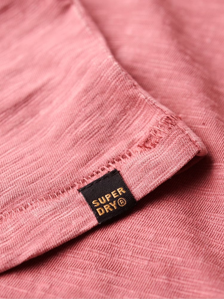 Superdry Pink 100% Cotton Crew Neck Slub Short Sleeved T-Shirt - Image 5 of 5