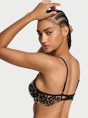 Victoria's Secret Black Leopard Unlined Demi Embroidered Bra - Image 2 of 4