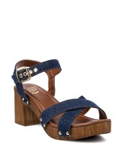 Dune London Blue Cross Strap Heeled Judies Sandals - Image 3 of 4