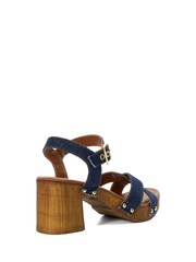 Dune London Blue Cross Strap Heeled Judies Sandals - Image 4 of 4