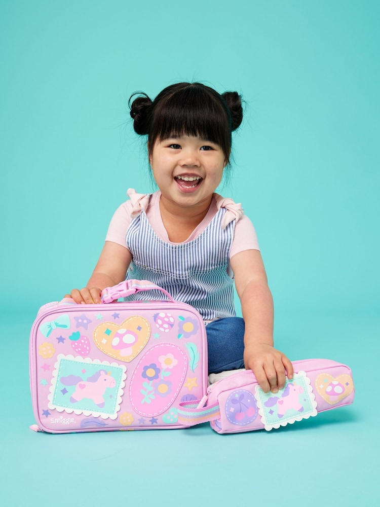 Smiggle Pink Little Journeys Teeny Tiny Square Lunch Box - Image 1 of 3