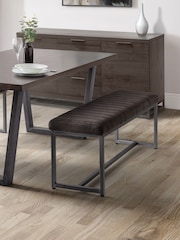 Julian Bowen Grey Brooklyn Upholstered Bench - Image 1 of 5