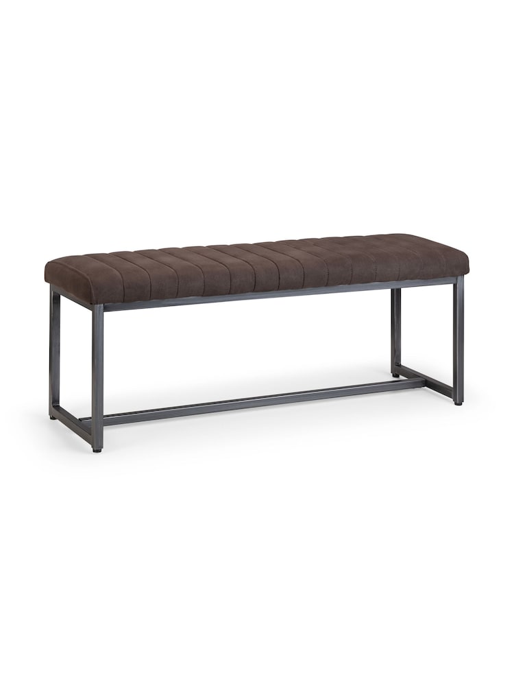 Julian Bowen Grey Brooklyn Upholstered Bench - Image 2 of 5