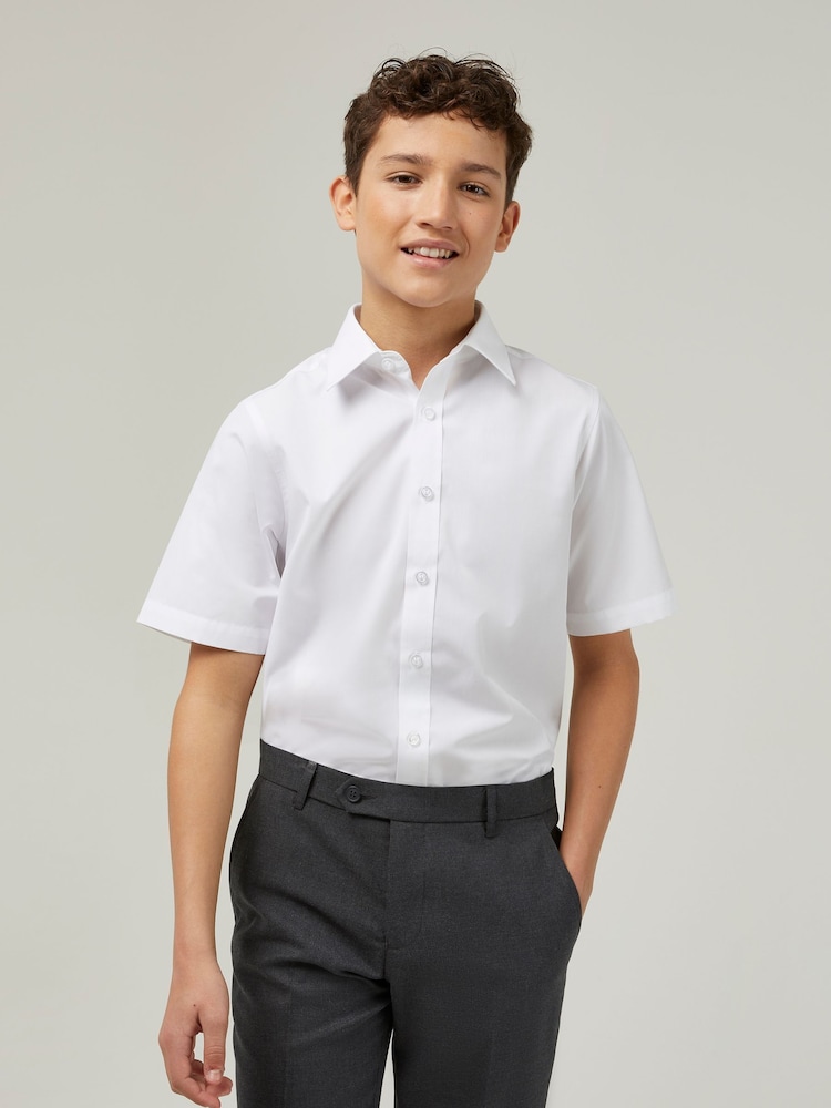 Trutex White Regular Fit Short Sleeve 3 Pack School Shirts - Image 1 of 7 Trutex White Regular Fit Short Sleeve 3 Pack School Shirts - Image 1 of 7