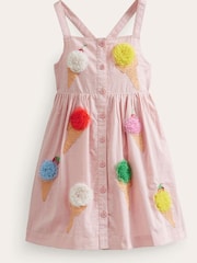 Boden Pink 100% Cotton Button Through Ice Cream Dress - Image 1 of 3