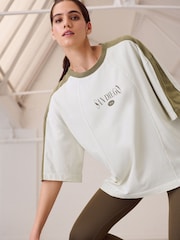 Зеленый - Active Retro Graphic 100% Cotton T-Shirt - Изображение 1 из 9