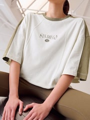 Зеленый - Active Retro Graphic 100% Cotton T-Shirt - Изображение 5 из 9