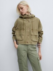 Mango Brown Pockets Cotton Parka - Image 1 of 7