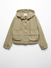 Mango Brown Pockets Cotton Parka - Image 6 of 7