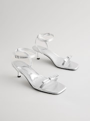 Silver Forever Comfort Square Toe Bow Sandals - Image 2 of 7