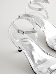 Silver Forever Comfort Square Toe Bow Sandals - Image 5 of 7