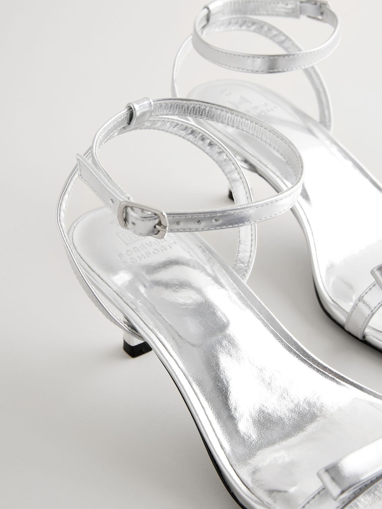 Silver Forever Comfort Square Toe Bow Sandals - Image 5 of 7