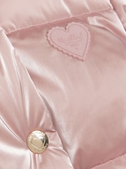 River Island Pink Girls Heart Padded Puffer Coat - Image 4 of 4