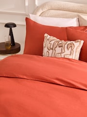 Cinnamon Orange 400 Thread Count 100% Egyptian Cotton Sateen Luxury Duvet Cover and Pillowcase Set - Image 2 of 4