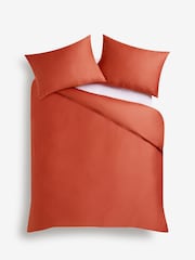 Cinnamon Orange 400 Thread Count 100% Egyptian Cotton Sateen Luxury Duvet Cover and Pillowcase Set - Image 4 of 4