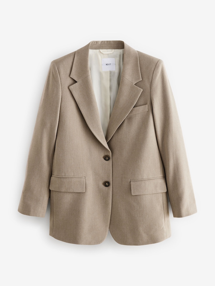 Neutral Single Breasted Warm Handle Blazer - Image 6 of 7