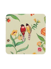 Cath Kidston Green Summer Birds Cork Back Placemats And Coasters Set - Image 3 of 5