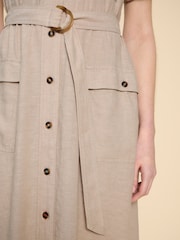 White Stuff Natural Hazel Linen Blend Shirt Dress - Image 4 of 6