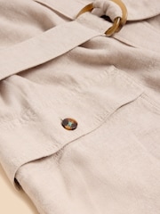 White Stuff Natural Hazel Linen Blend Shirt Dress - Image 6 of 6