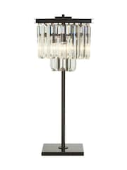 Interiors by Premier Black Kensington Townhouse Iron & Crystal Lamp - Image 1 of 2