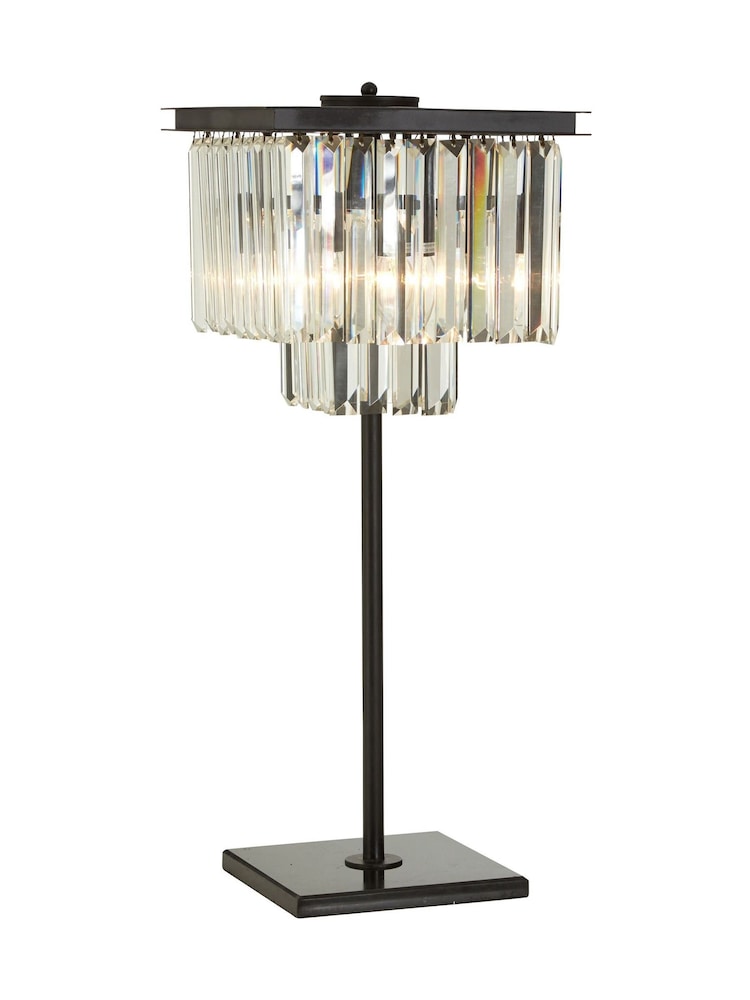 Interiors by Premier Black Kensington Townhouse Iron & Crystal Lamp - Image 2 of 2 Interiors by Premier Black Kensington Townhouse Iron & Crystal Lamp - Image 2 of 2