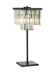 Interiors by Premier Black Kensington Townhouse Iron & Crystal Lamp - Image 3 of 5