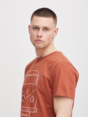 Blend Brown Volkswagen Camper Short Sleeve 100% Cotton T-Shirt - Image 3 of 5