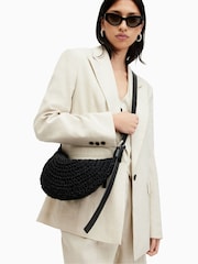AllSaints Black Half Moon Knot Cross-Body Bag - Image 1 of 7