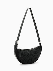 AllSaints Black Half Moon Knot Cross-Body Bag - Image 4 of 7
