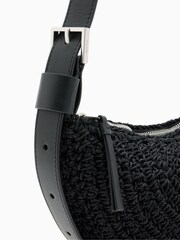AllSaints Black Half Moon Knot Cross-Body Bag - Image 6 of 7