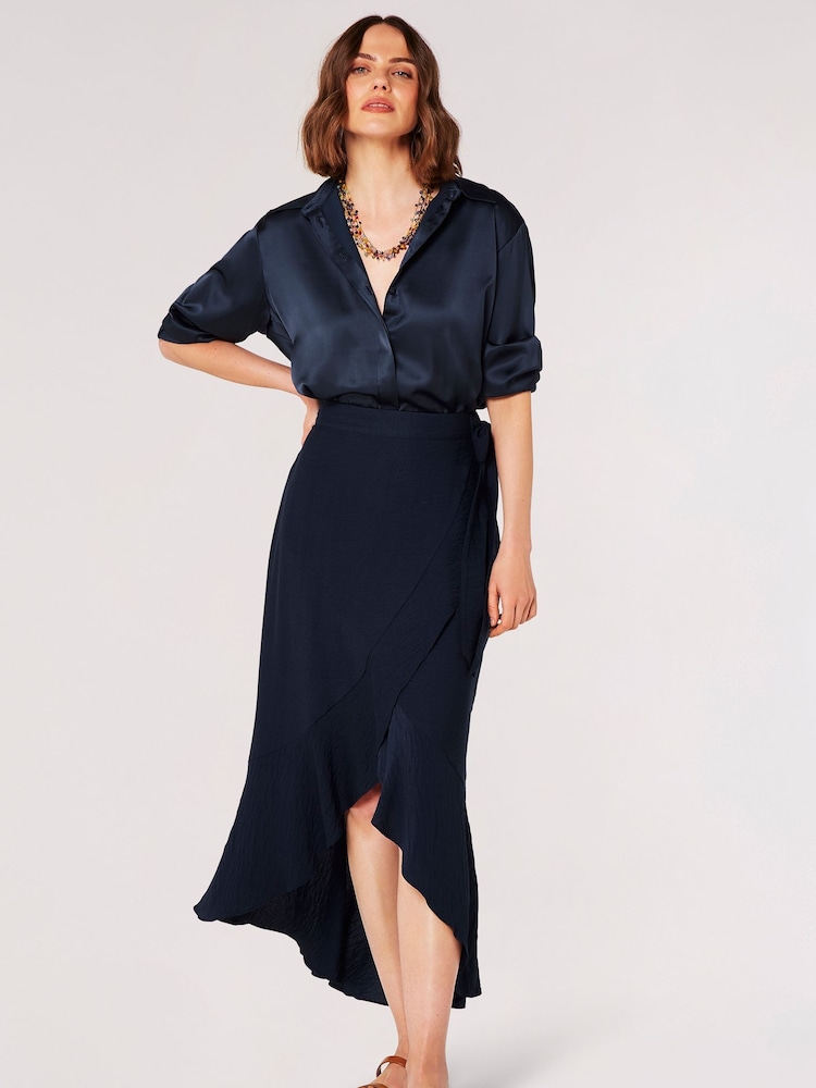 Apricot Blue Big Ruffle Maxi Skirt - Image 1 of 5 Apricot Blue Big Ruffle Maxi Skirt - Image 1 of 5