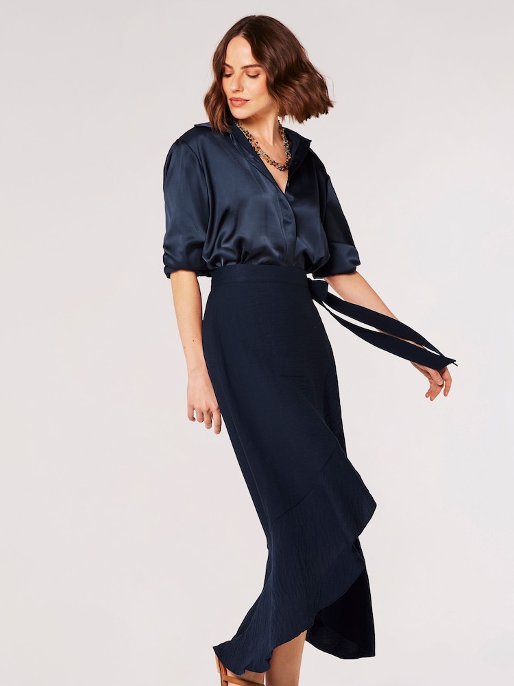 Apricot Blue Big Ruffle Maxi Skirt - Image 5 of 5 Apricot Blue Big Ruffle Maxi Skirt - Image 5 of 5