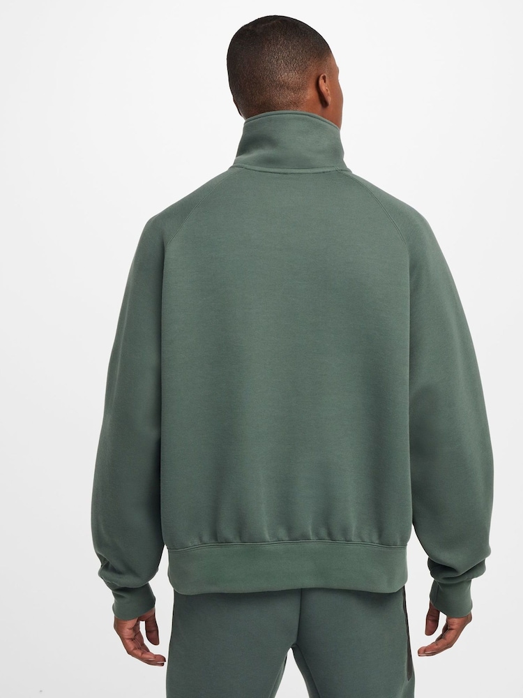 Nike Green Sportswear Tech Fleece Quarter Zip Top - Image 2 of 7