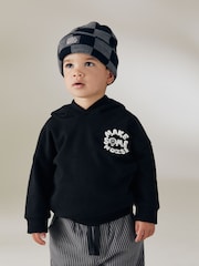 Black/Grey Check Knitted Beanie Hat (1-16yrs) - Image 2 of 5