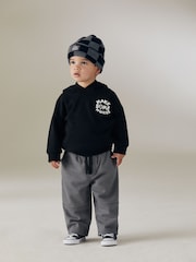 Black/Grey Check Knitted Beanie Hat (1-16yrs) - Image 3 of 5