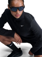 Nike Black/ Chrome Phoenix Plush Half Zip Cozy Fleece Slim Fit Long Top - Image 3 of 6