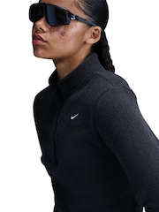 Nike Black/ Chrome Phoenix Plush Half Zip Cozy Fleece Slim Fit Long Top - Image 4 of 6