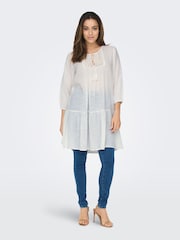 ONLY White Cheesecloth Embroidered Summer Smock Dress - Image 2 of 7