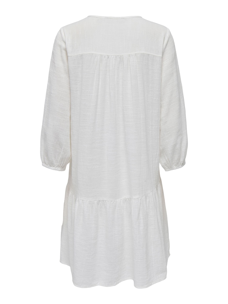 ONLY White Cheesecloth Embroidered Summer Smock Dress - Image 7 of 7