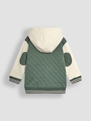JoJo Maman Bébé Khaki Green Fox Cotton Blend Hooded Bomber Jacket - Image 2 of 6