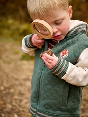 JoJo Maman Bébé Khaki Green Fox Cotton Blend Hooded Bomber Jacket - Image 4 of 6