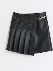 Falda escocesa cruzada para niñas de piel sintética 100% algodón de River Island - Imagen 1 de 4