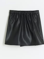 Falda escocesa cruzada para niñas de piel sintética 100% algodón de River Island - Imagen 2 de 4