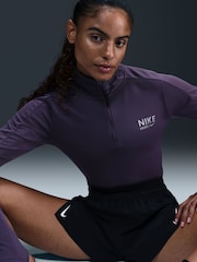 Dunkellila - Nike Pacer Langarm-Laufoberteil mit halbem Reißverschluss - Bild 2 von 6
