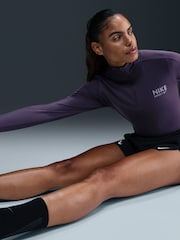 Dunkellila - Nike Pacer Langarm-Laufoberteil mit halbem Reißverschluss - Bild 5 von 6