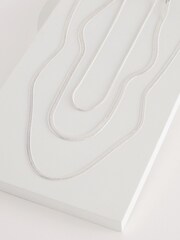 Aela Gold Tone Multirow Snake Chain Necklace - Image 1 of 3